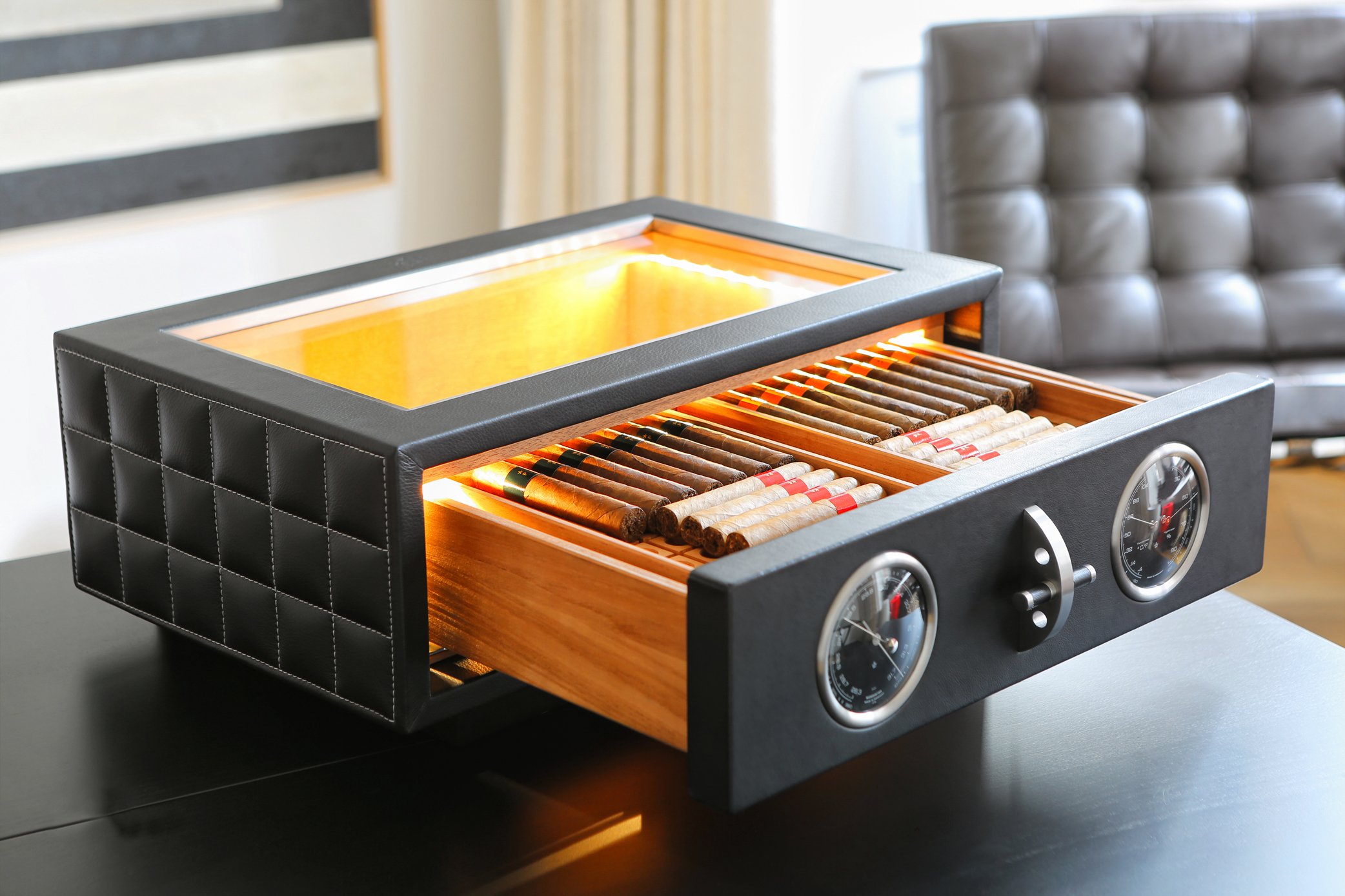 teenagere Philadelphia lærred Tabletop Humidor: Döttling - Finest German Handcraft since 1919